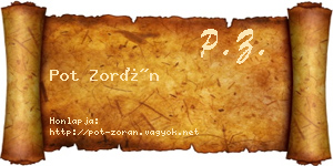Pot Zorán névjegykártya